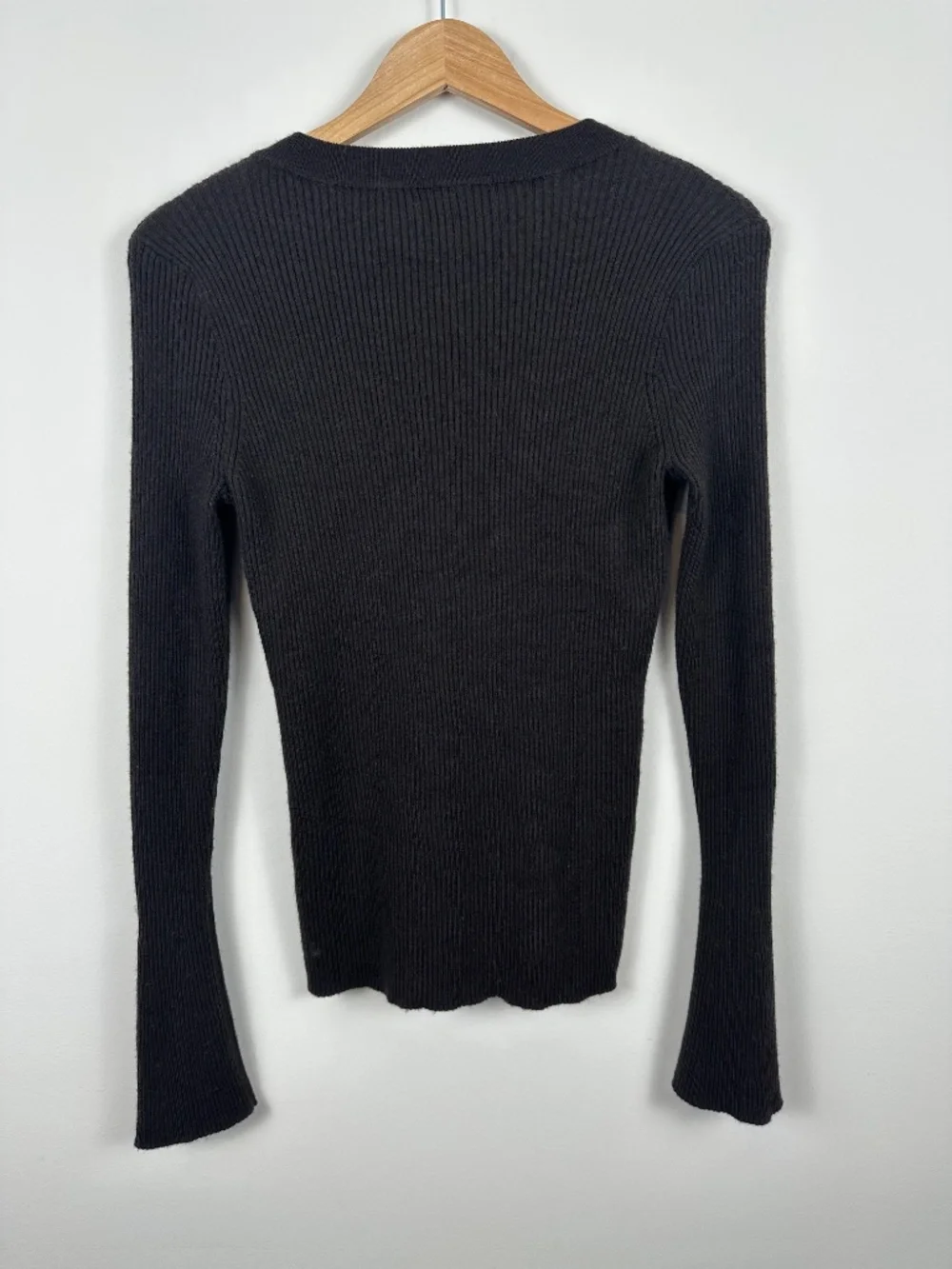 Madewell Merino Wool Ribbed Fitted Cardigan Brown Size M